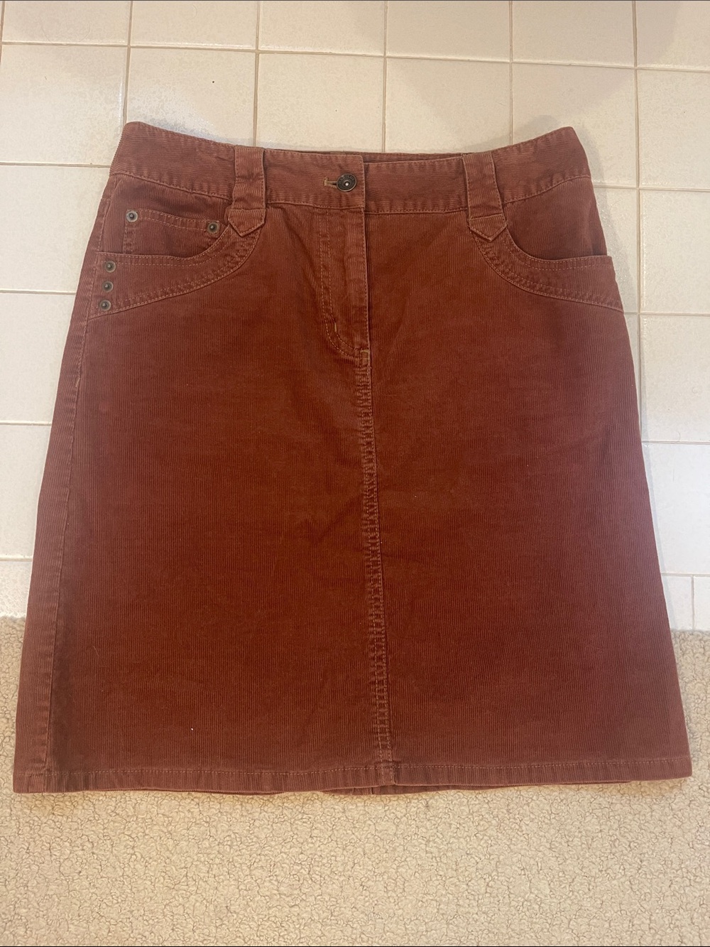 Harold's Rust Corduroy A-Line Skirt